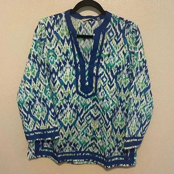 Soft Surroundings Kirti Ikat Tunic Size Small NWOT Cotton Blend Colorful - Picture 2 of 7